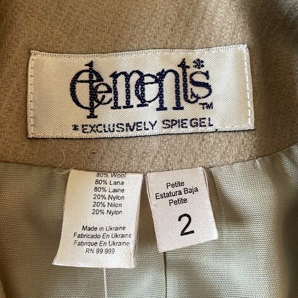 Elements exclusively Spiegel wool beige blazer size 2 - Picture 5 of 11